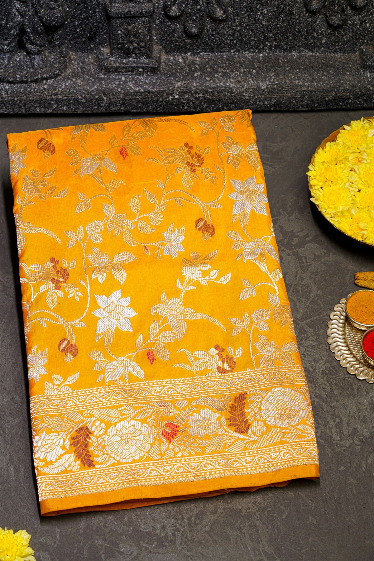 Banarasi Silk Mustard Saree