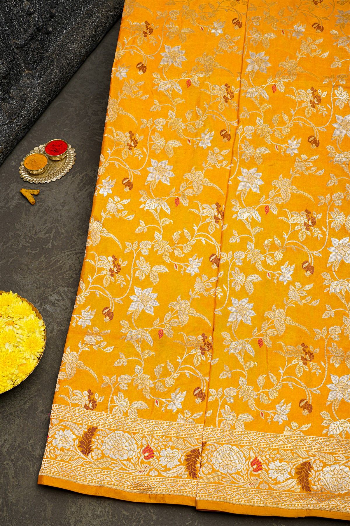 Banarasi Silk Mustard Saree