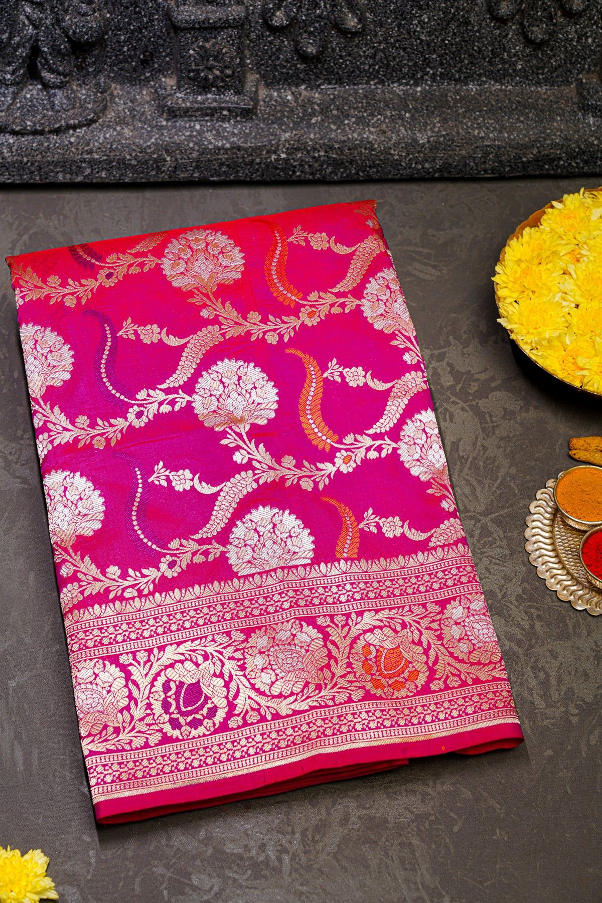 Banarasi Silk Pink Saree
