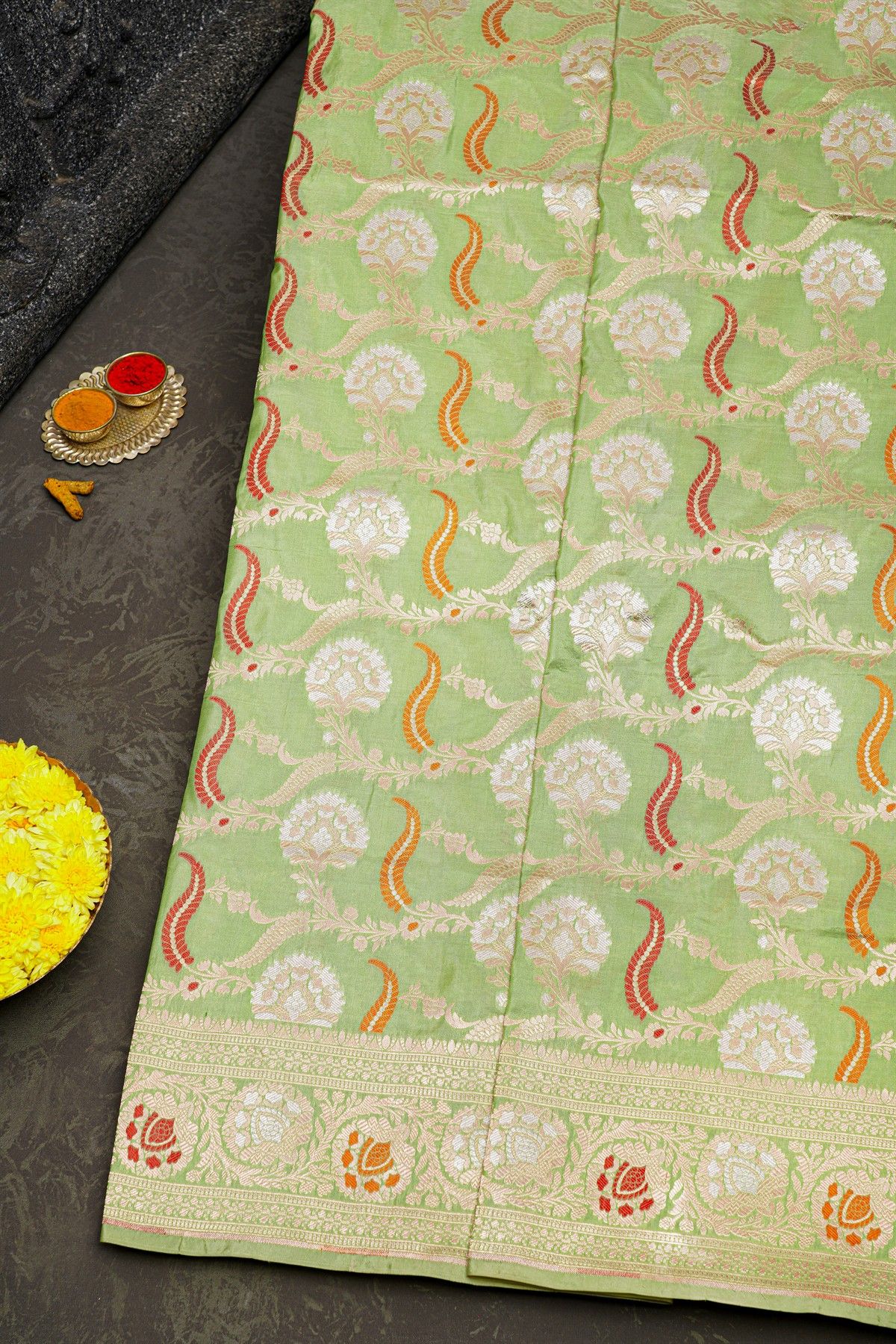 Banarasi Silk Light Green Saree