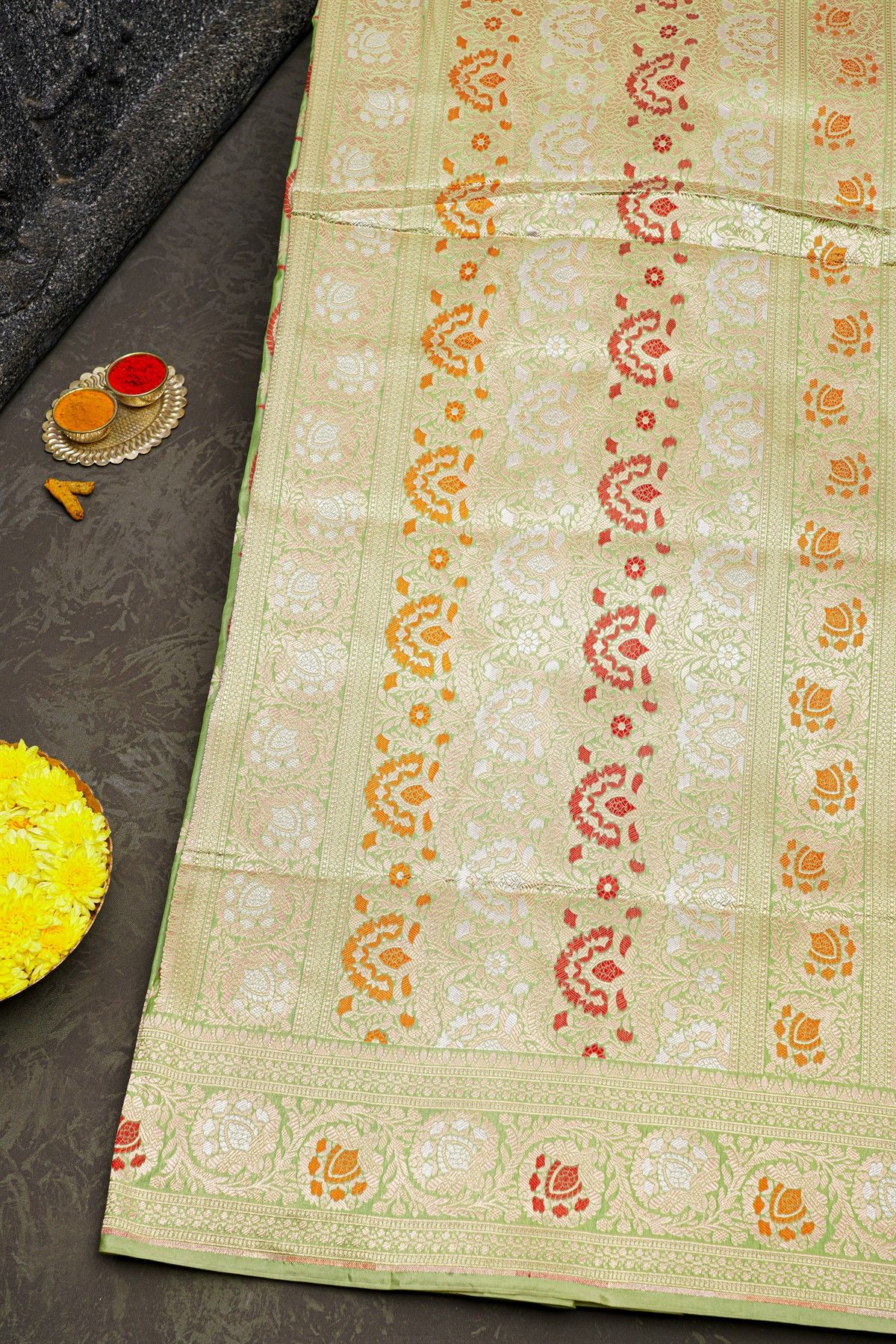 Banarasi Silk Light Green Saree