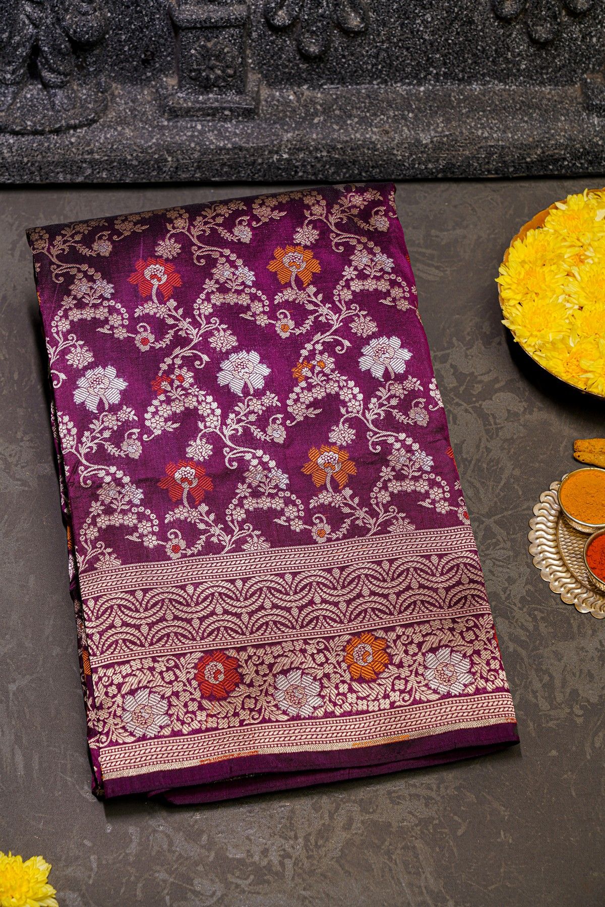 Banarasi Silk Purple Saree