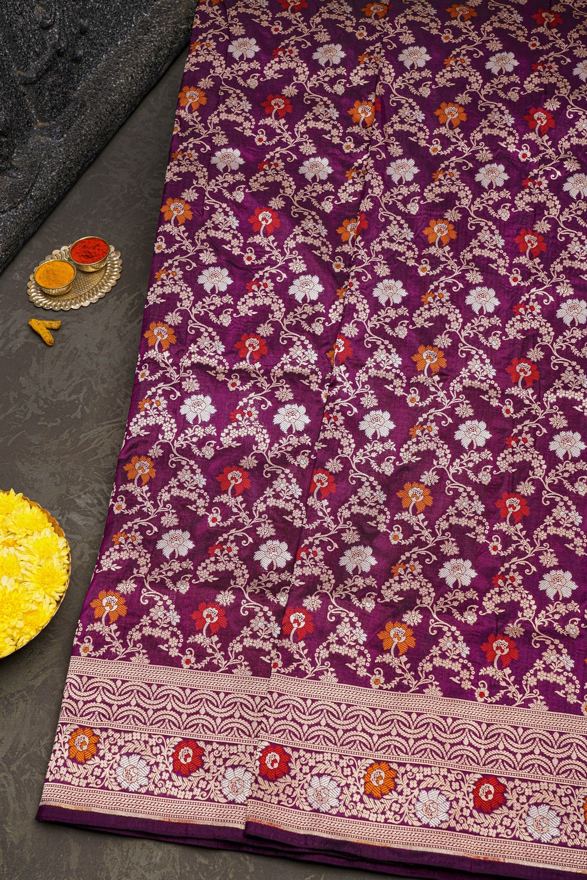 Banarasi Silk Purple Saree