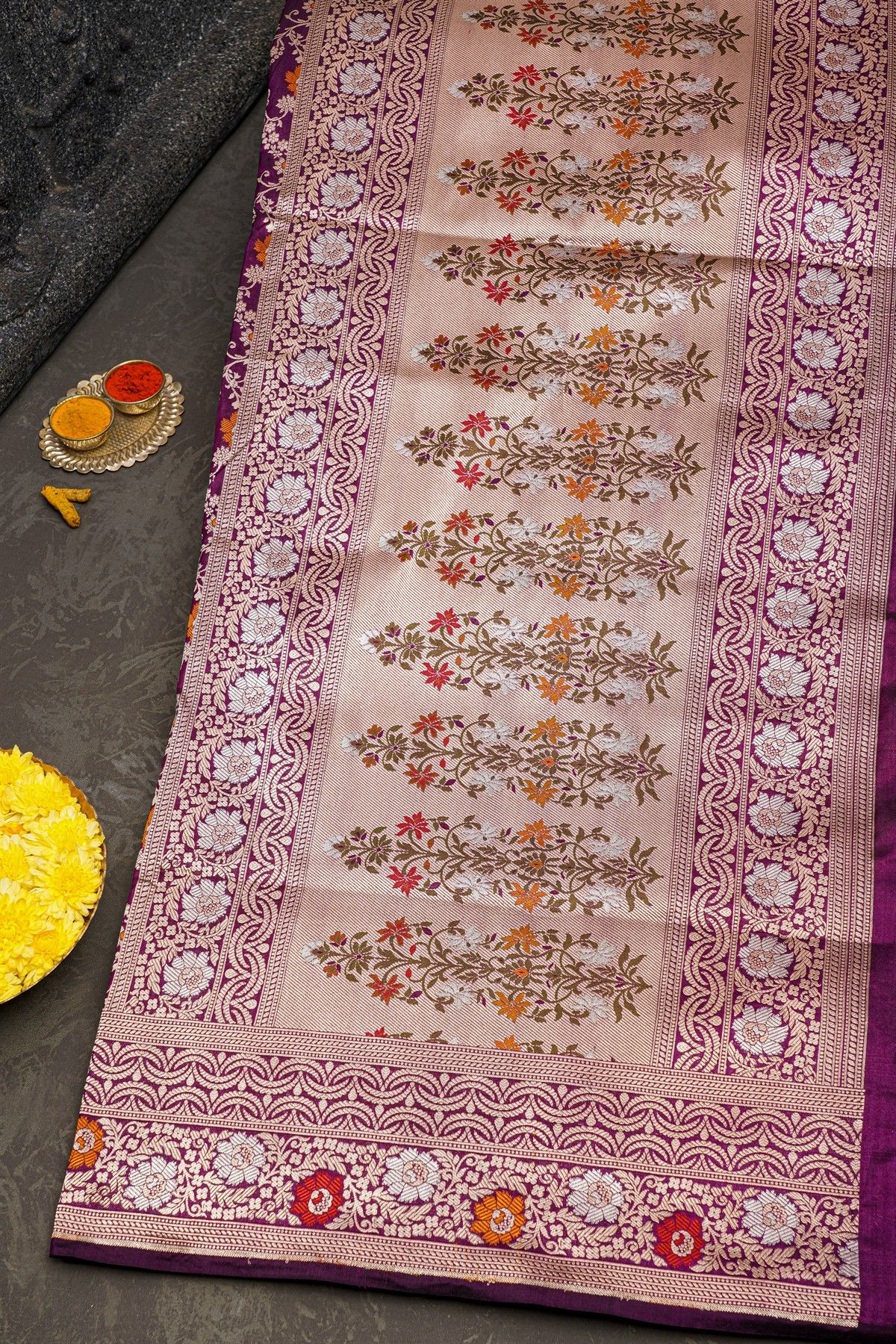 Banarasi Silk Purple Saree