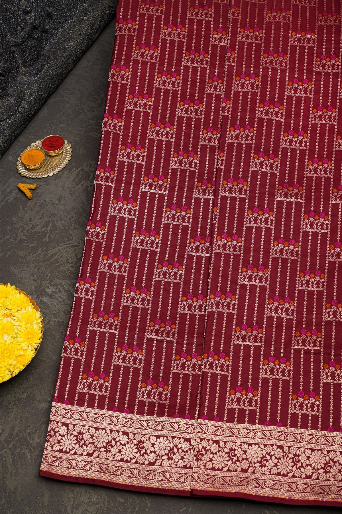 Banarasi Silk Maroon Saree
