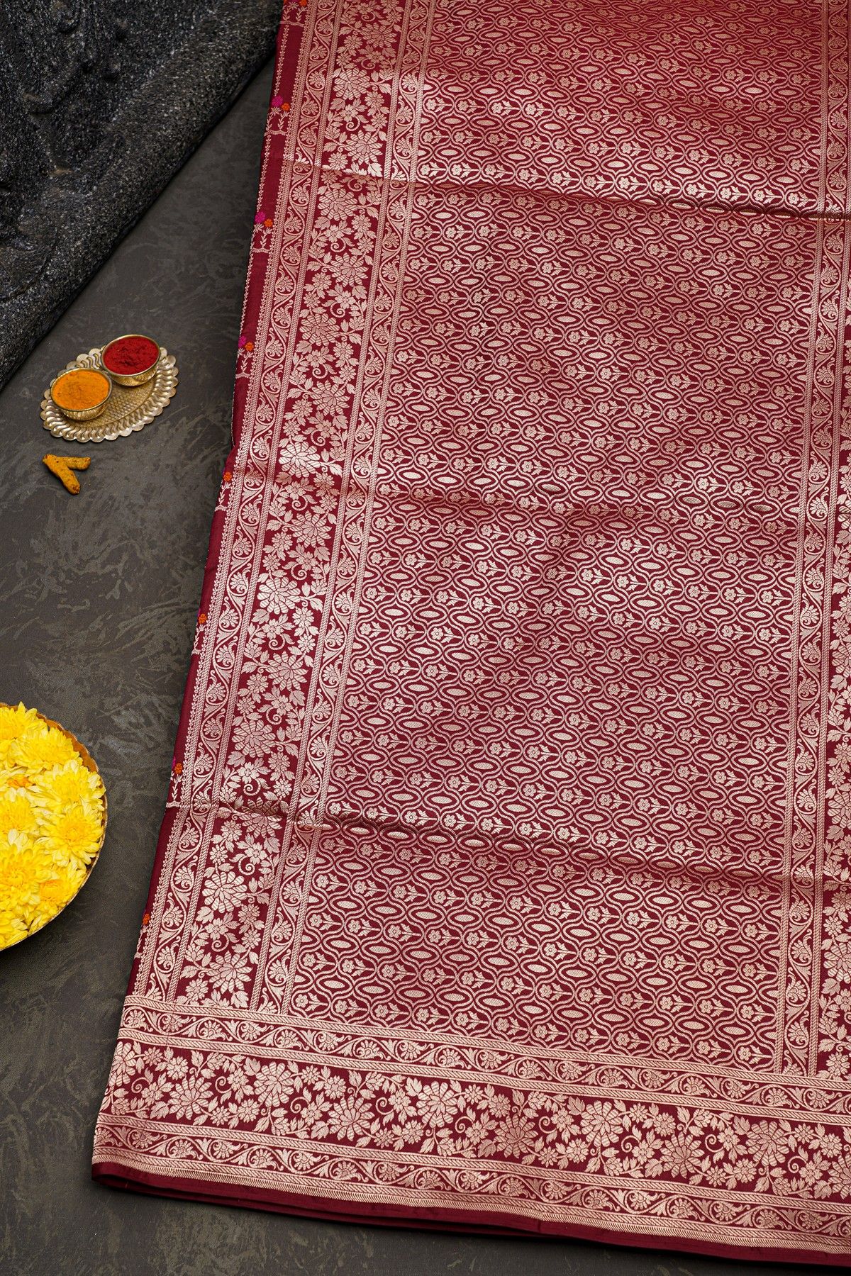 Banarasi Silk Maroon Saree