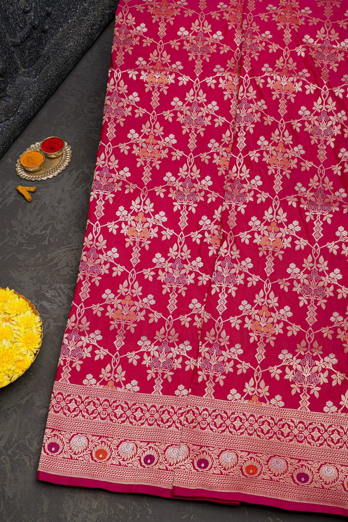 Banarasi Silk Magenta Saree