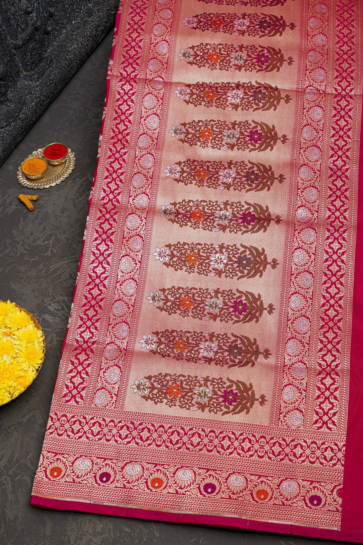 Banarasi Silk Magenta Saree