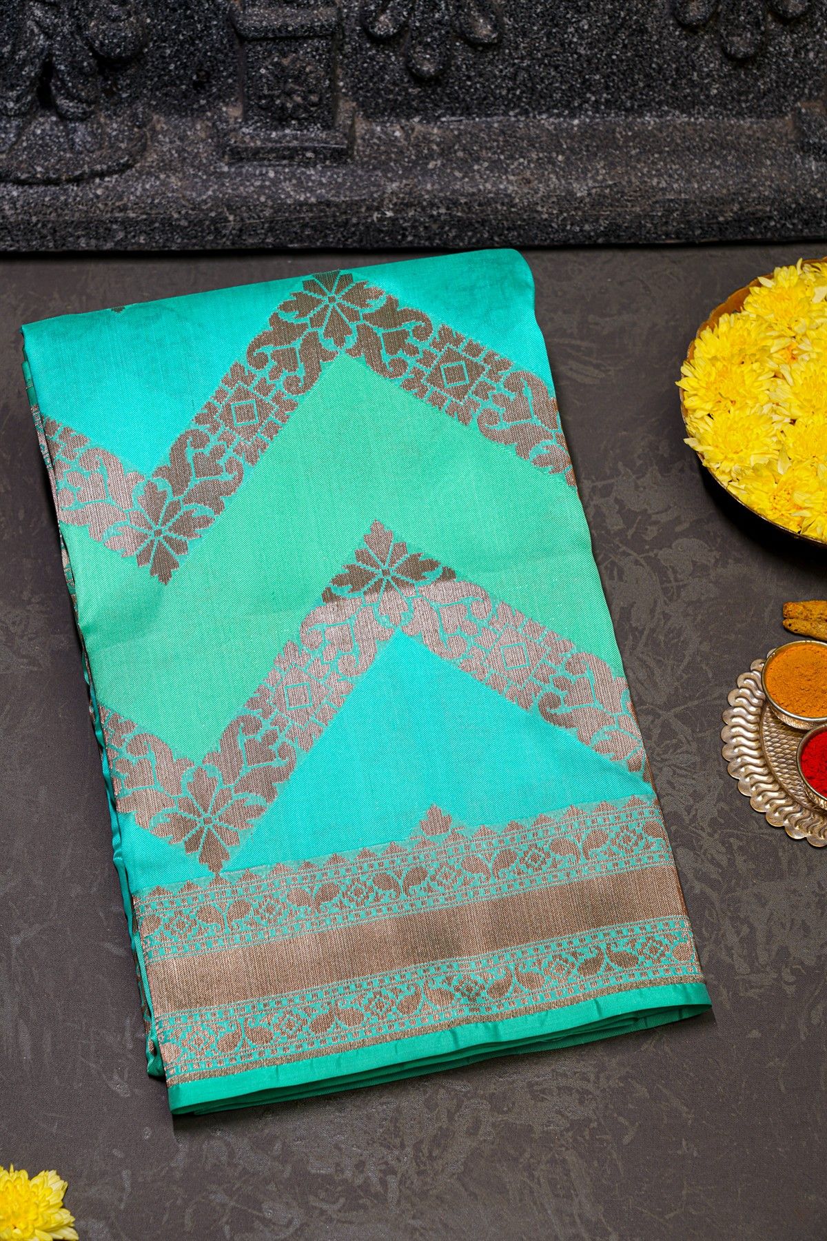 Banarasi Silk Sea Green Saree