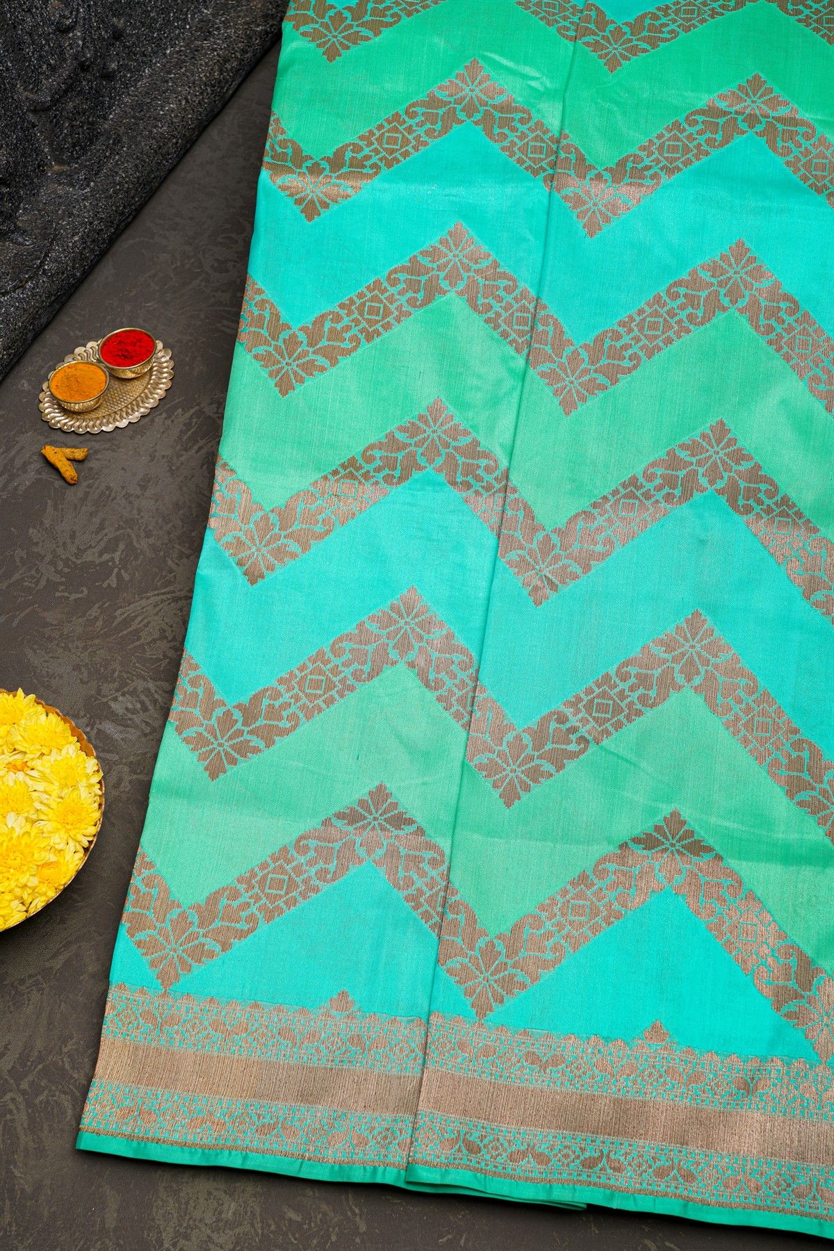 Banarasi Silk Sea Green Saree