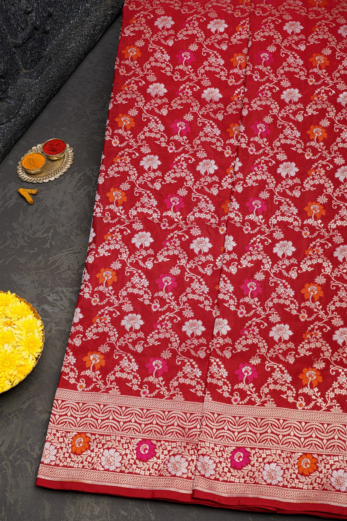 Banarasi Silk Red Saree