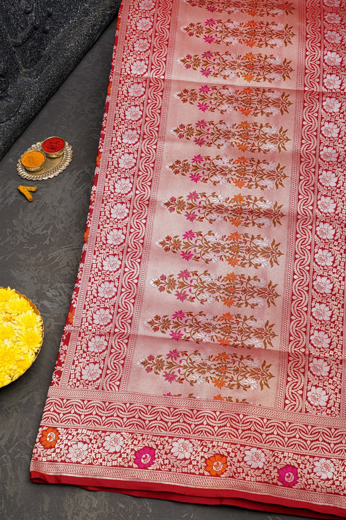 Banarasi Silk Red Saree