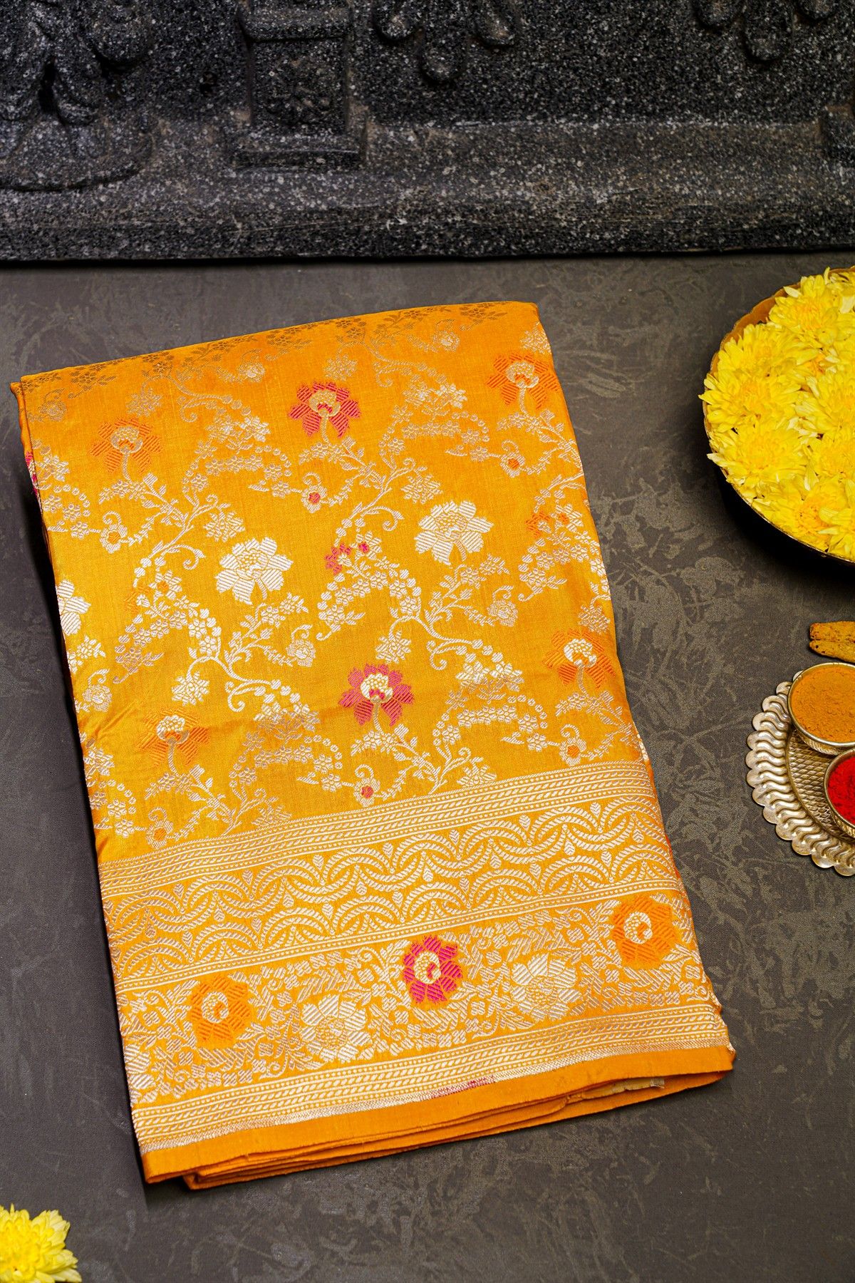 Banarasi Silk Mustard Saree