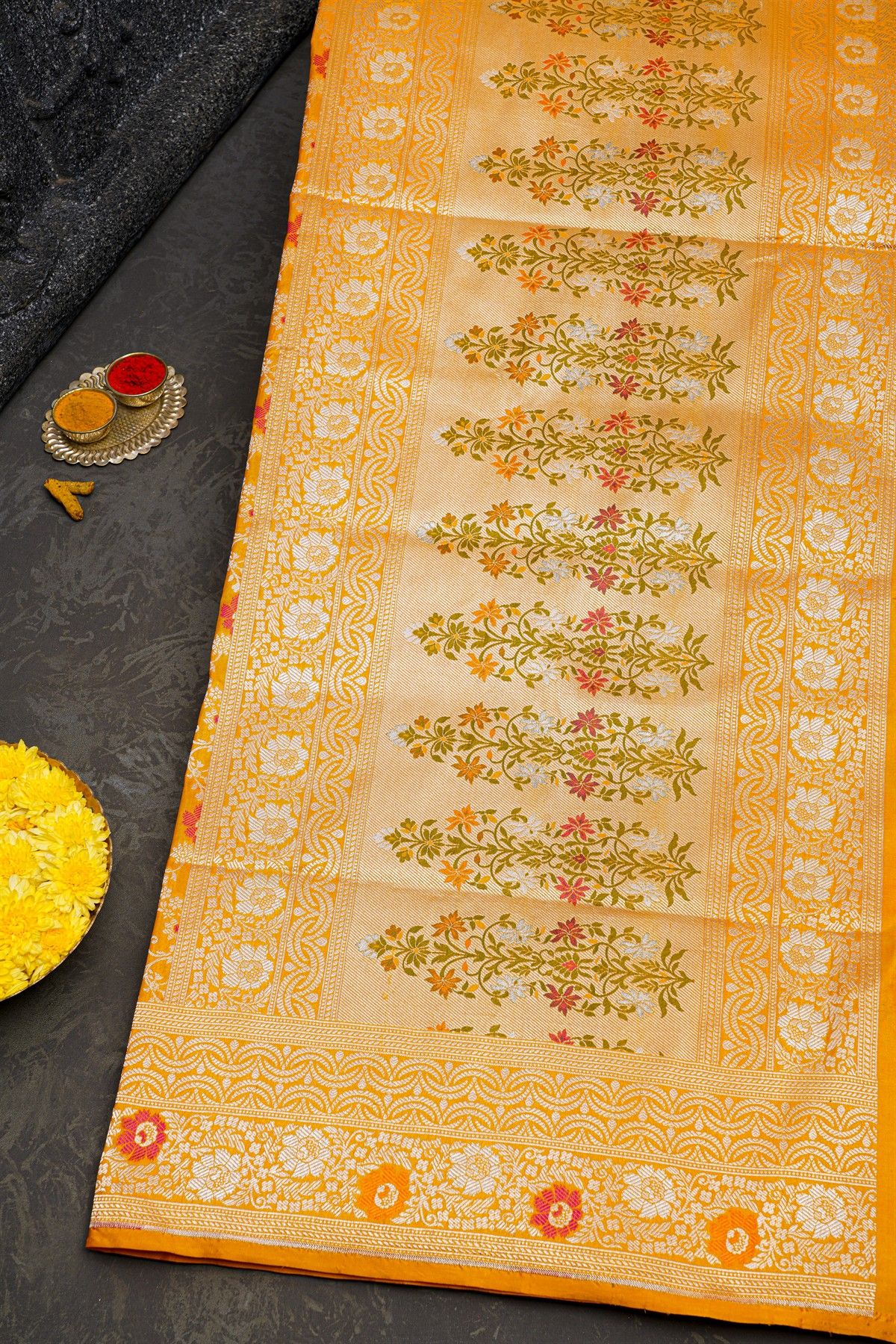 Banarasi Silk Mustard Saree