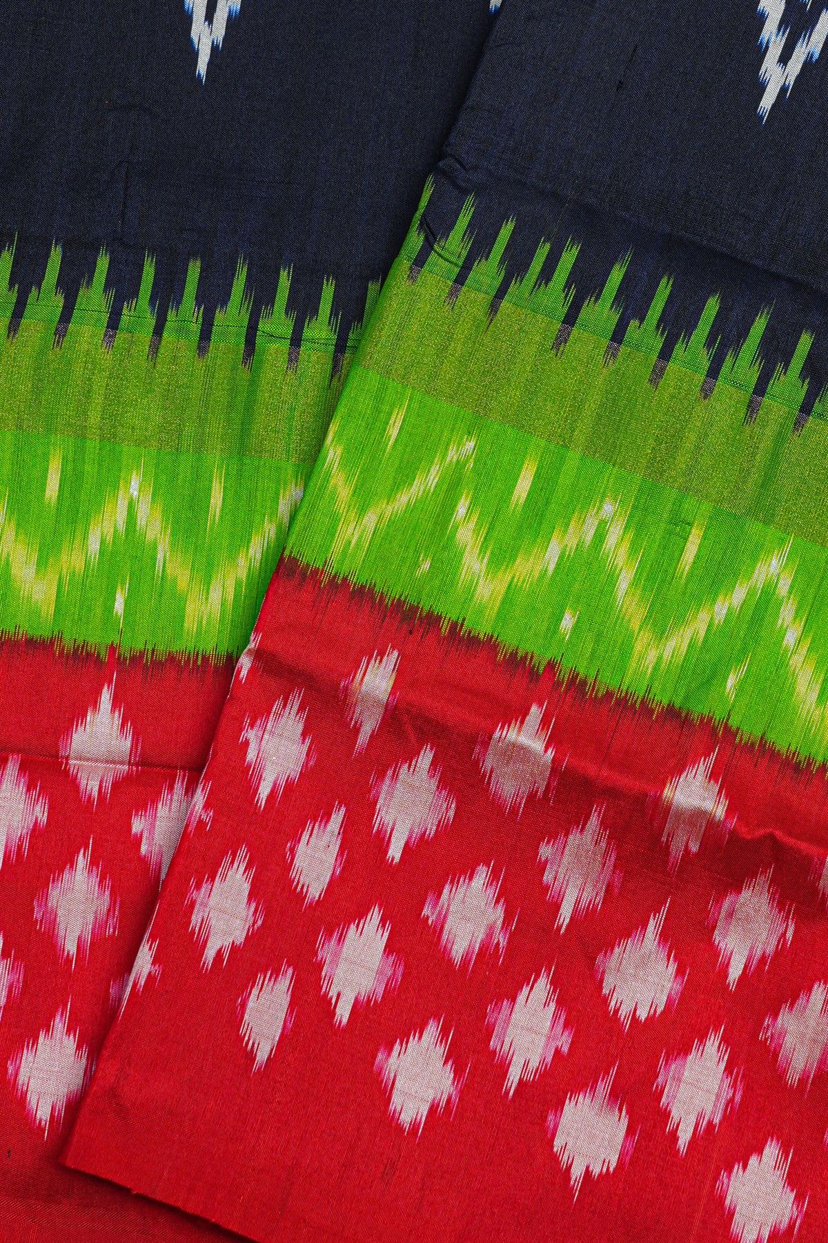 Ikat Silk Navy Blue Saree