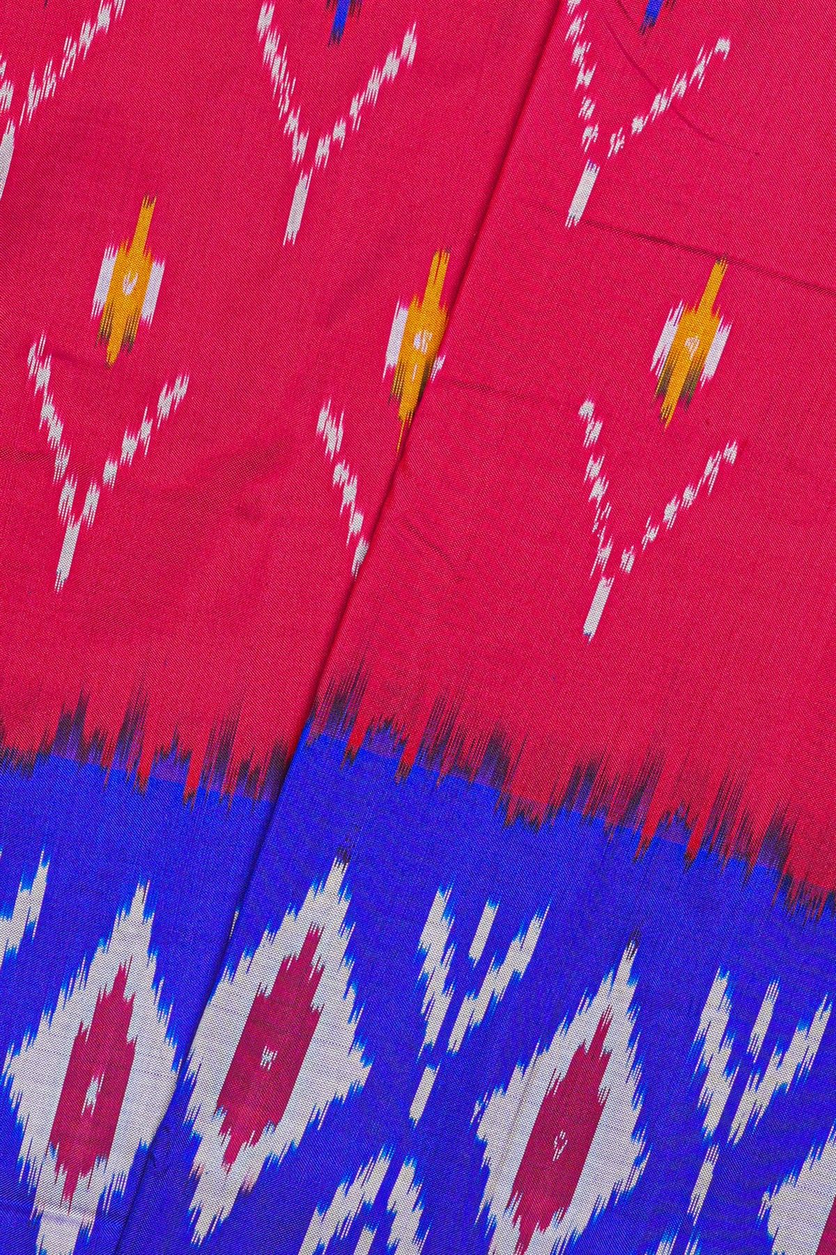 Ikat Silk Magenta Saree