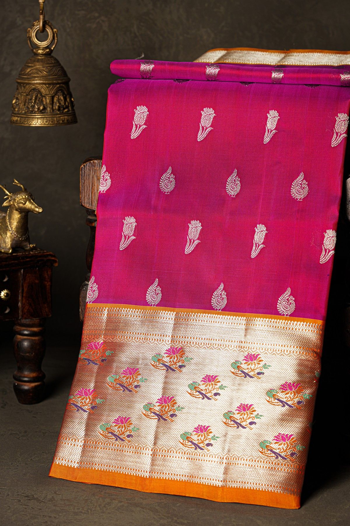 Venkatagiri Silk Magenta Saree