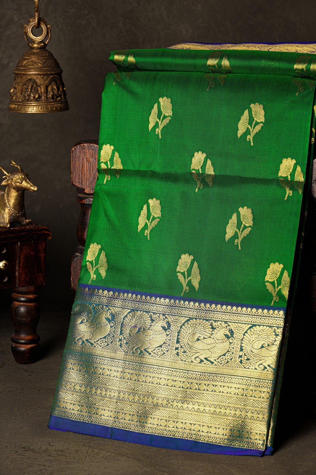 Venkatagiri Silk Green Saree