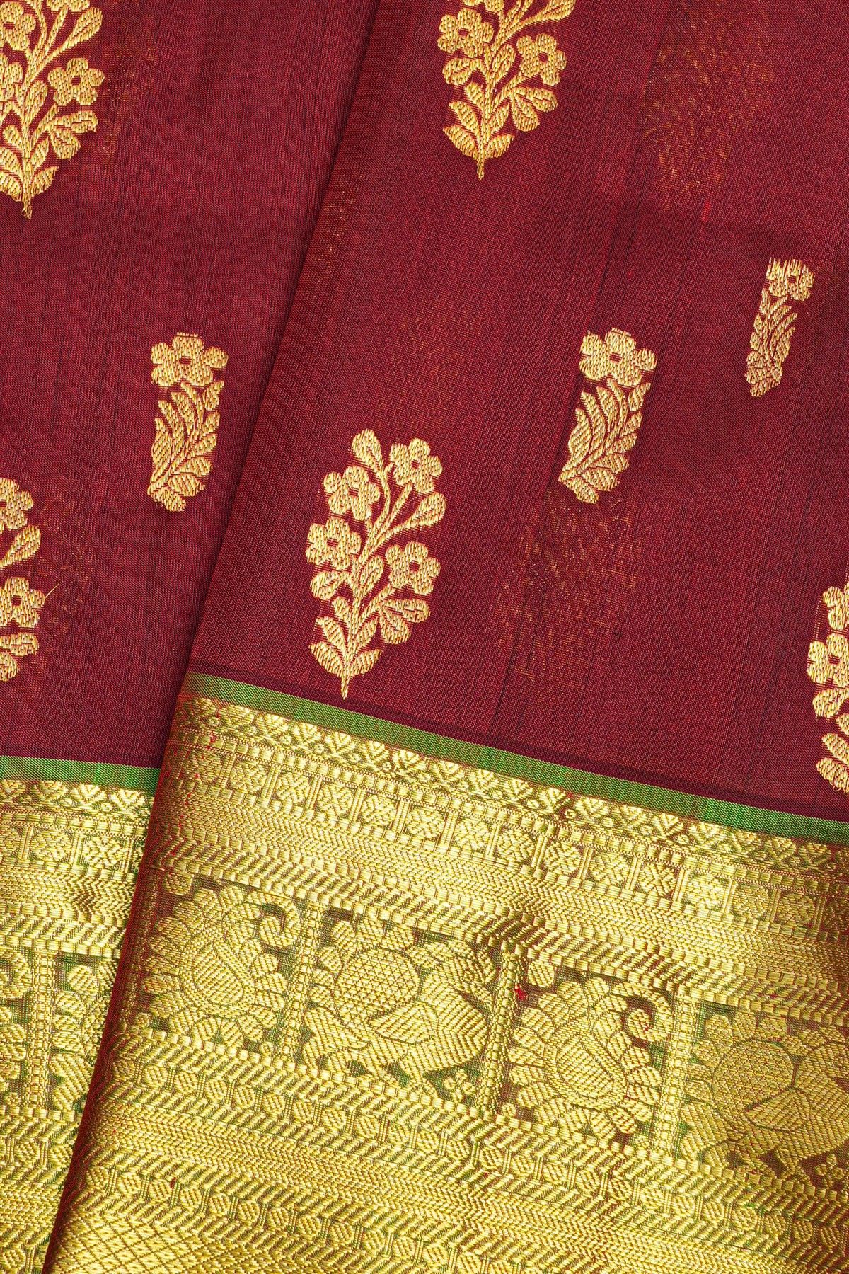 Venkatagiri Silk Maroon Saree