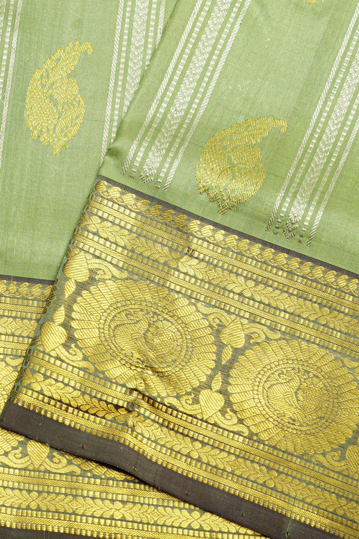 Venkatagiri Silk Pista Green Saree