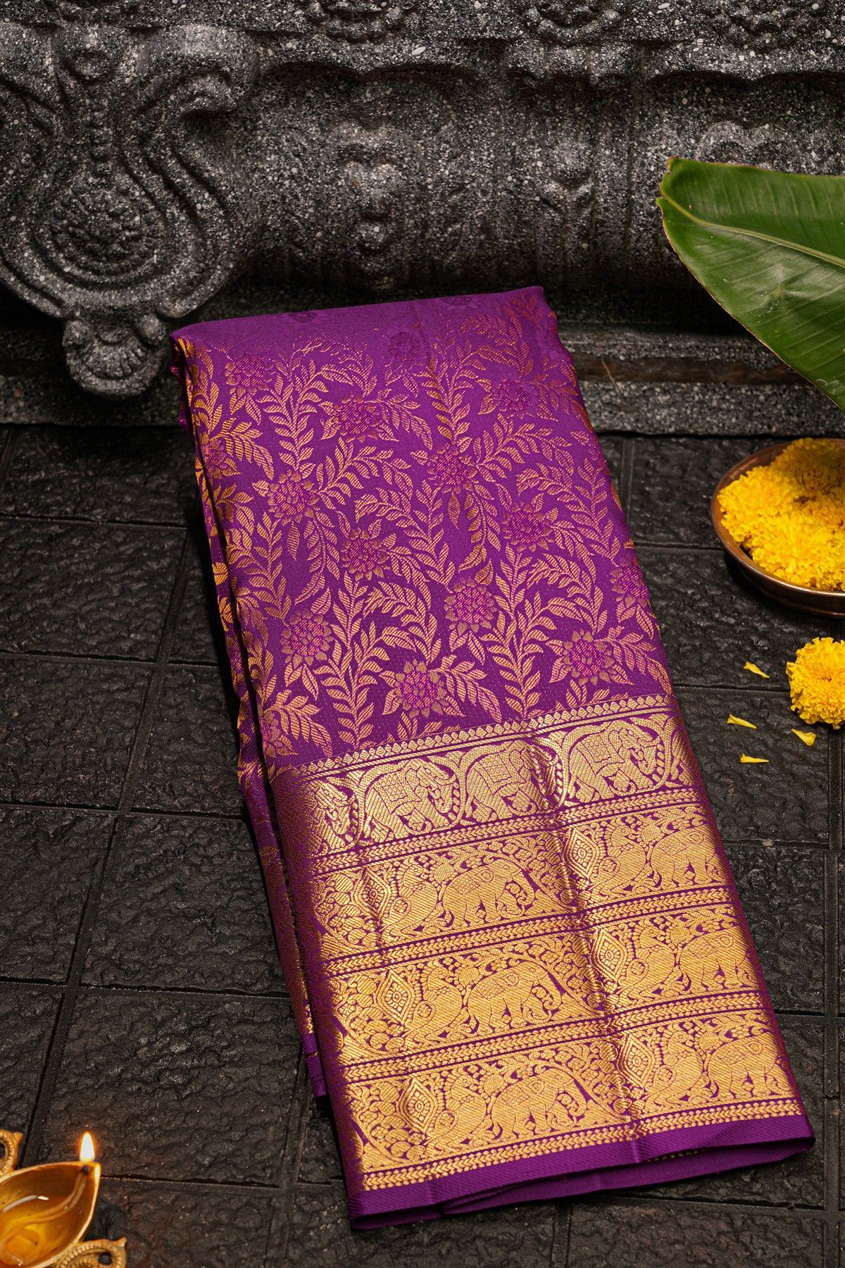 Kancheepuram Silk Purple Saree