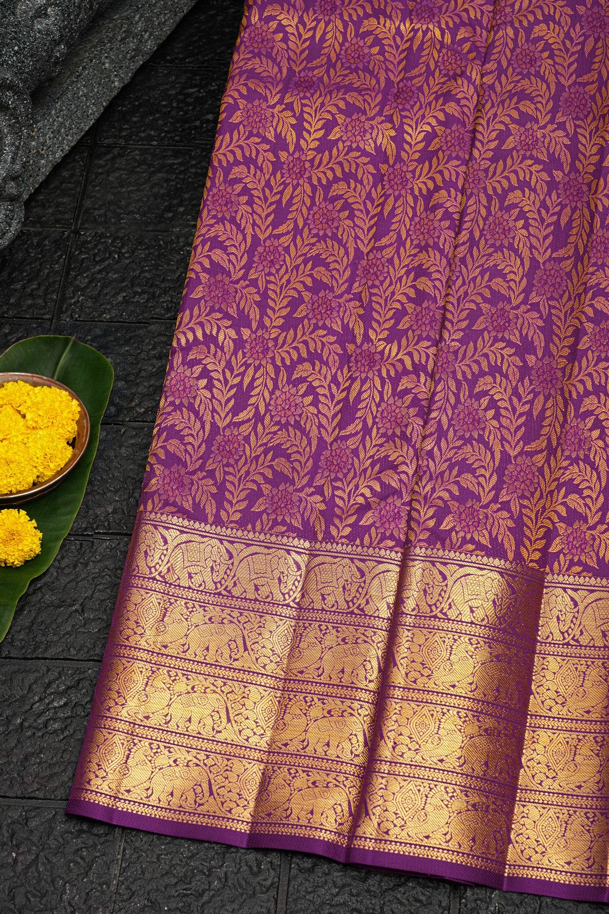 Kancheepuram Silk Purple Saree