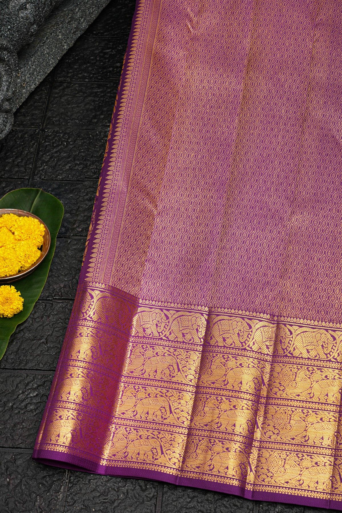 Kancheepuram Silk Purple Saree