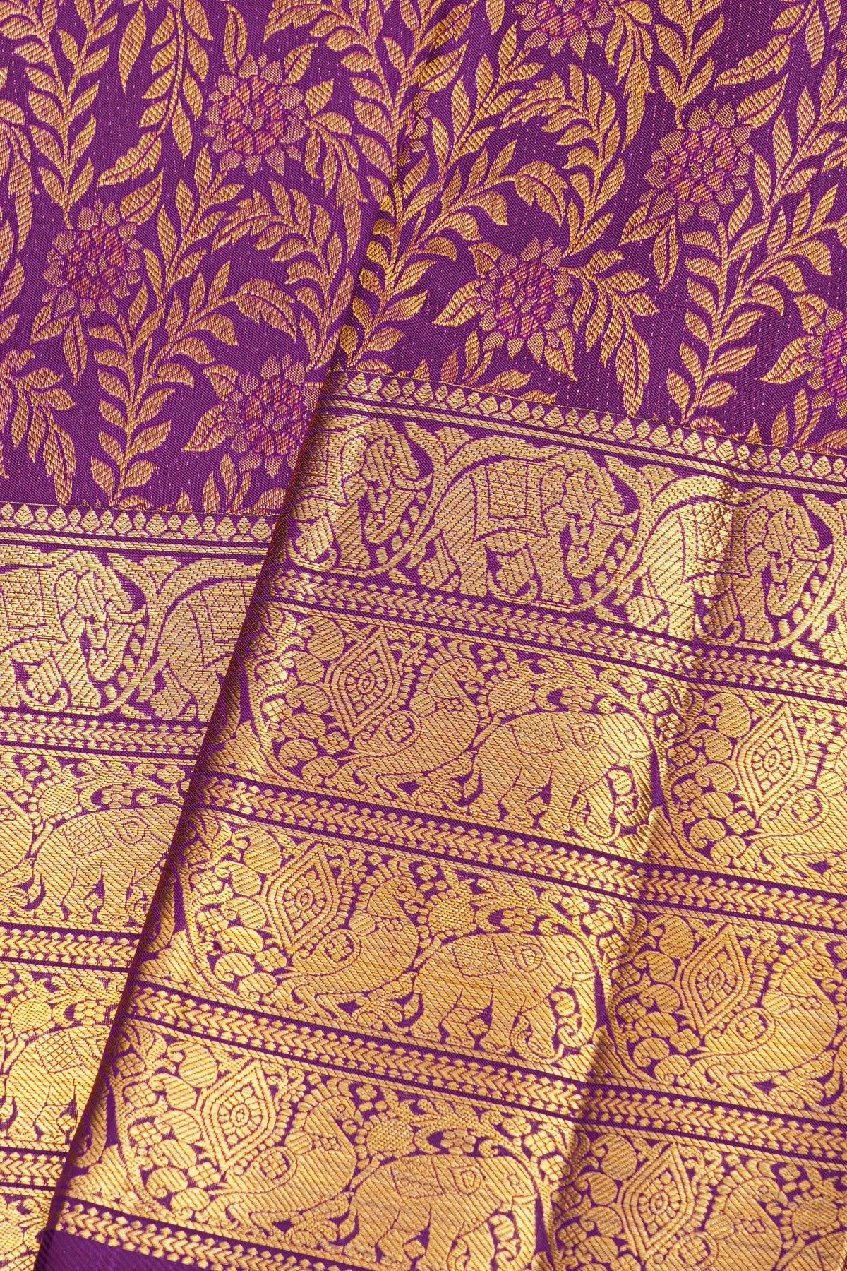 Kancheepuram Silk Purple Saree