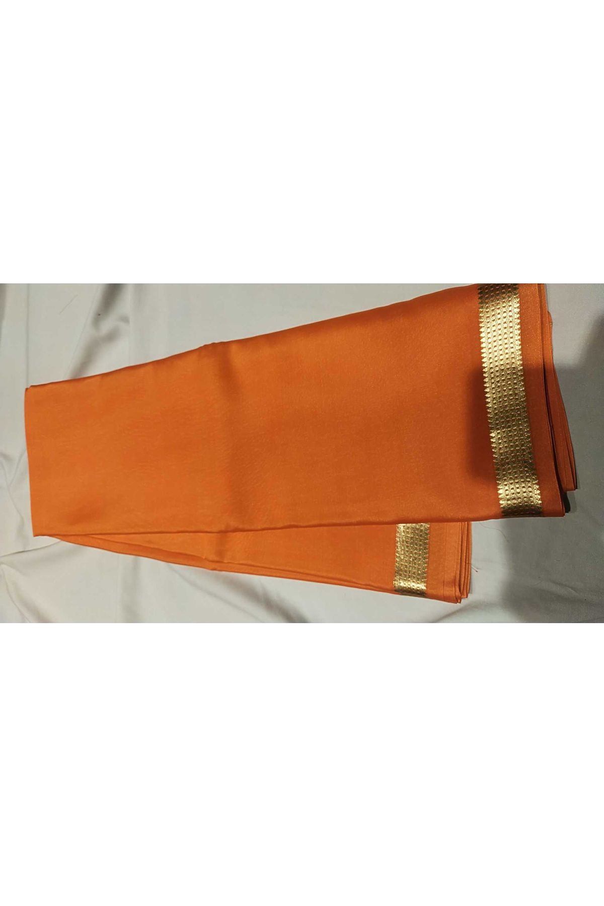 Mysore Crepe  Orange Saree