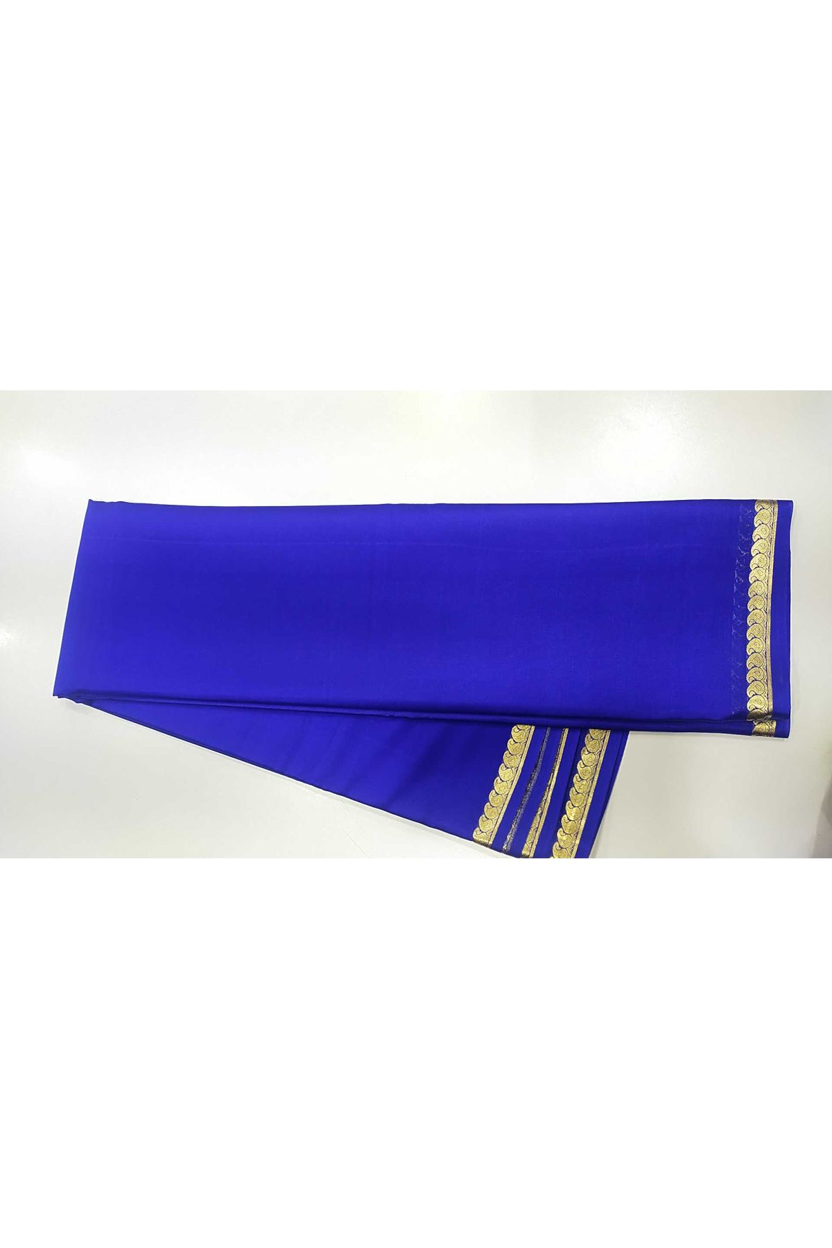 Mysore Crepe Royal Blue Saree