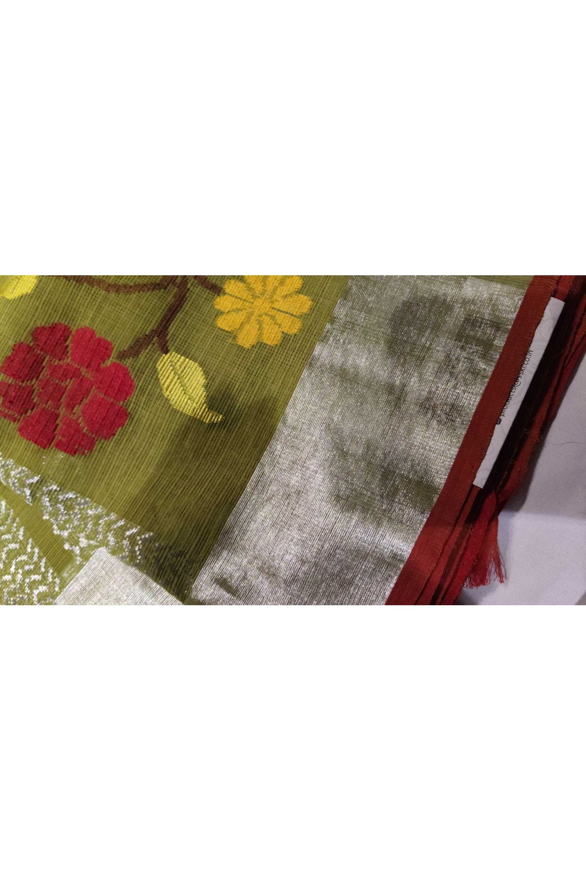 Zari Kota Cotton Green Saree