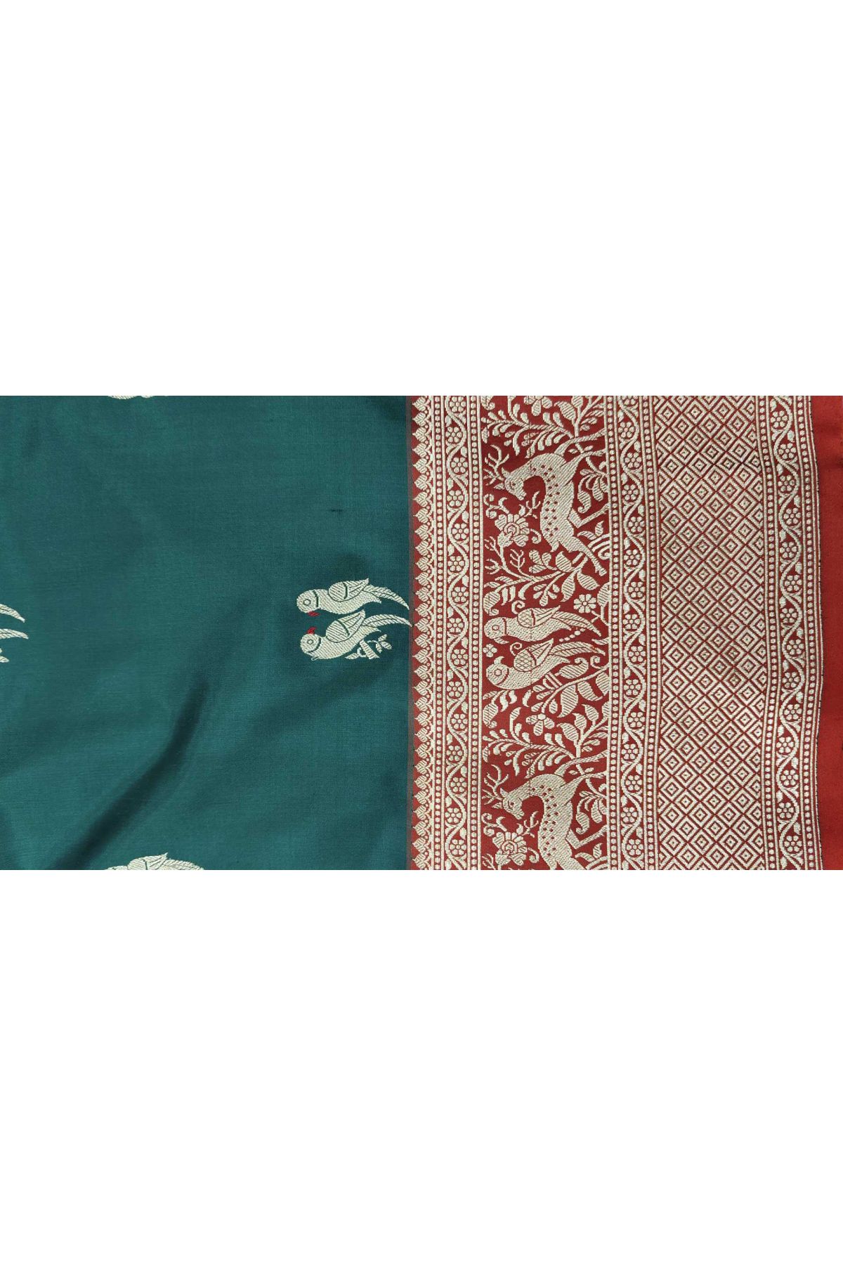 Banarasi Silk Bottle Green Saree