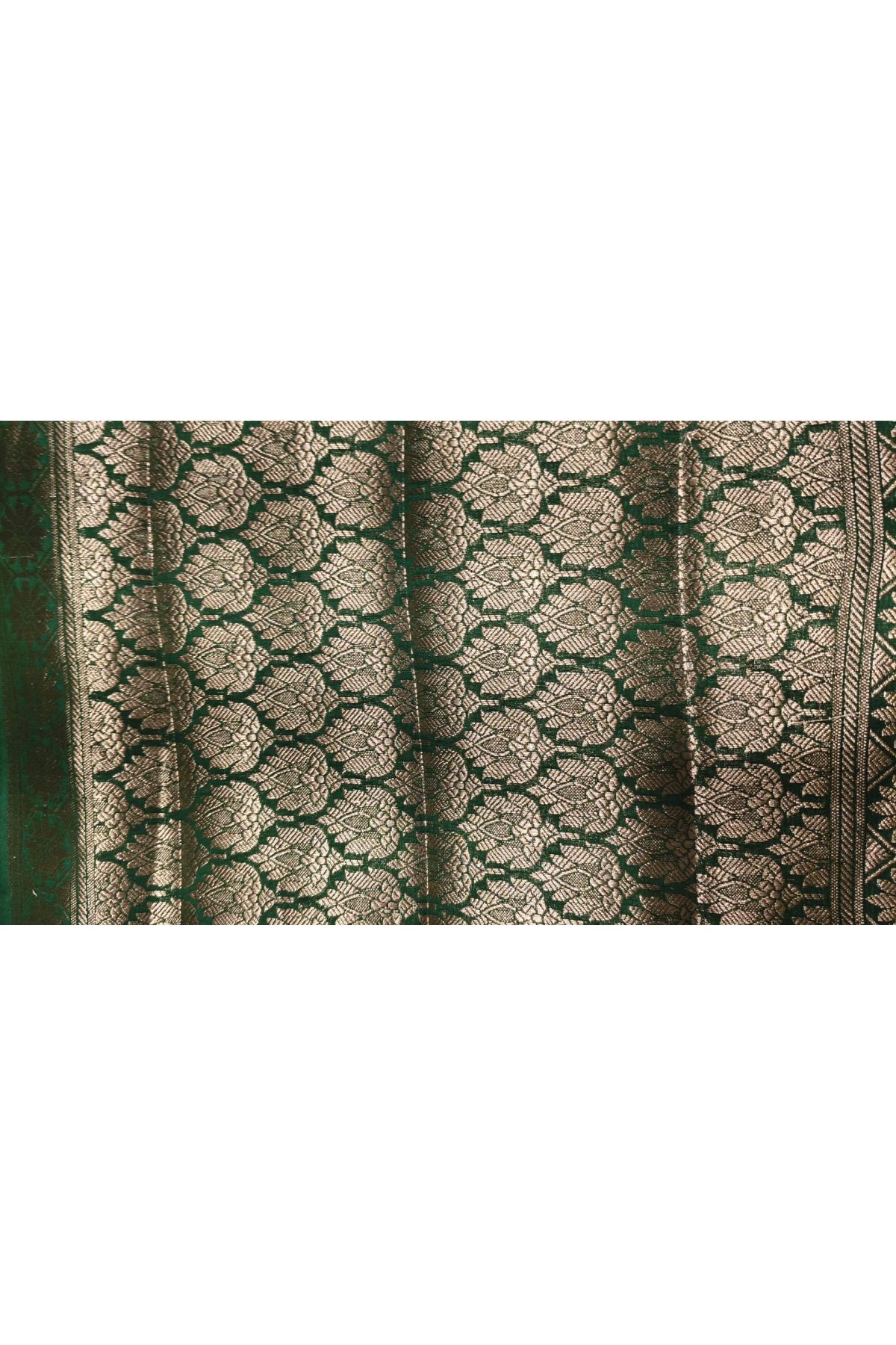 Matka Silk Bottle Green Saree