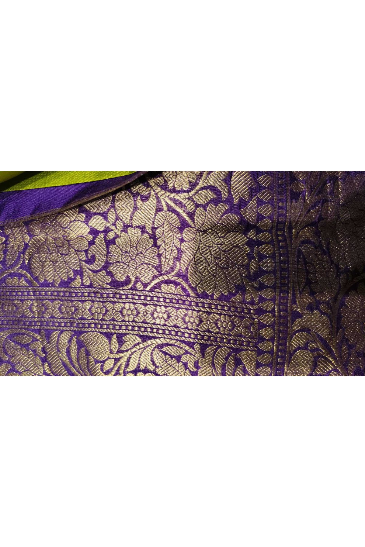 Fancy Matka Silk Mehendi Green Saree With Floral Buttis Body