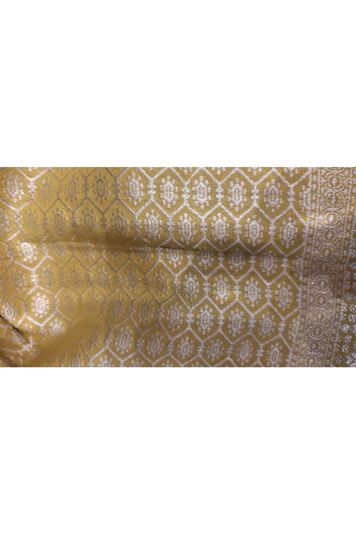 Fancy Tussar Georgette Yellow Saree