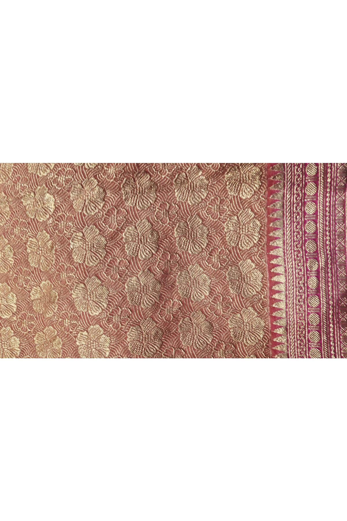 Fancy Georgette Light Pink Saree With Meenakari Floral Jaal Body And Self Diamonds In Zari, Florals And Leaves Border