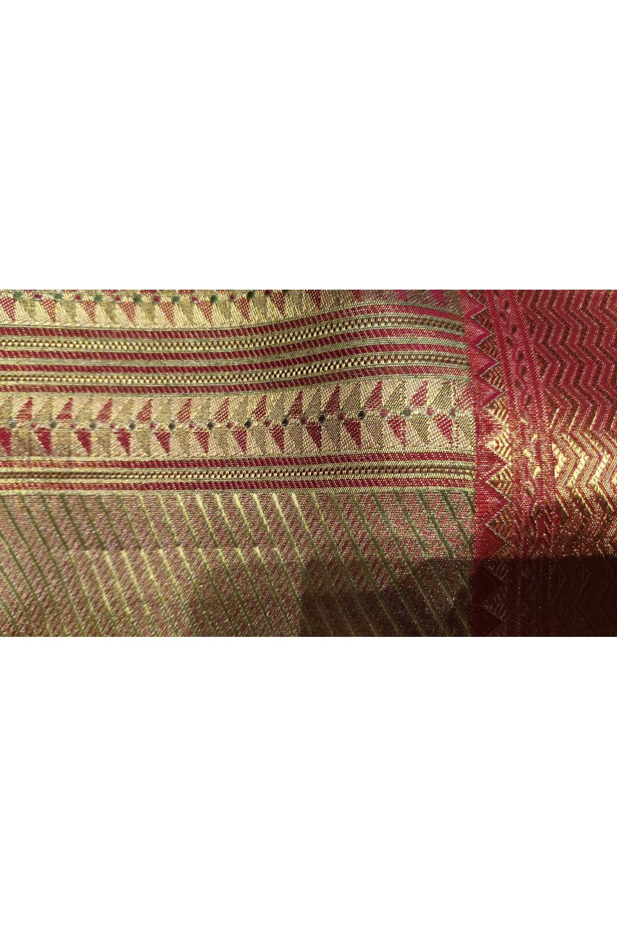 Kancheepuram Silk Multi Colour Saree With Rangkat Style Body