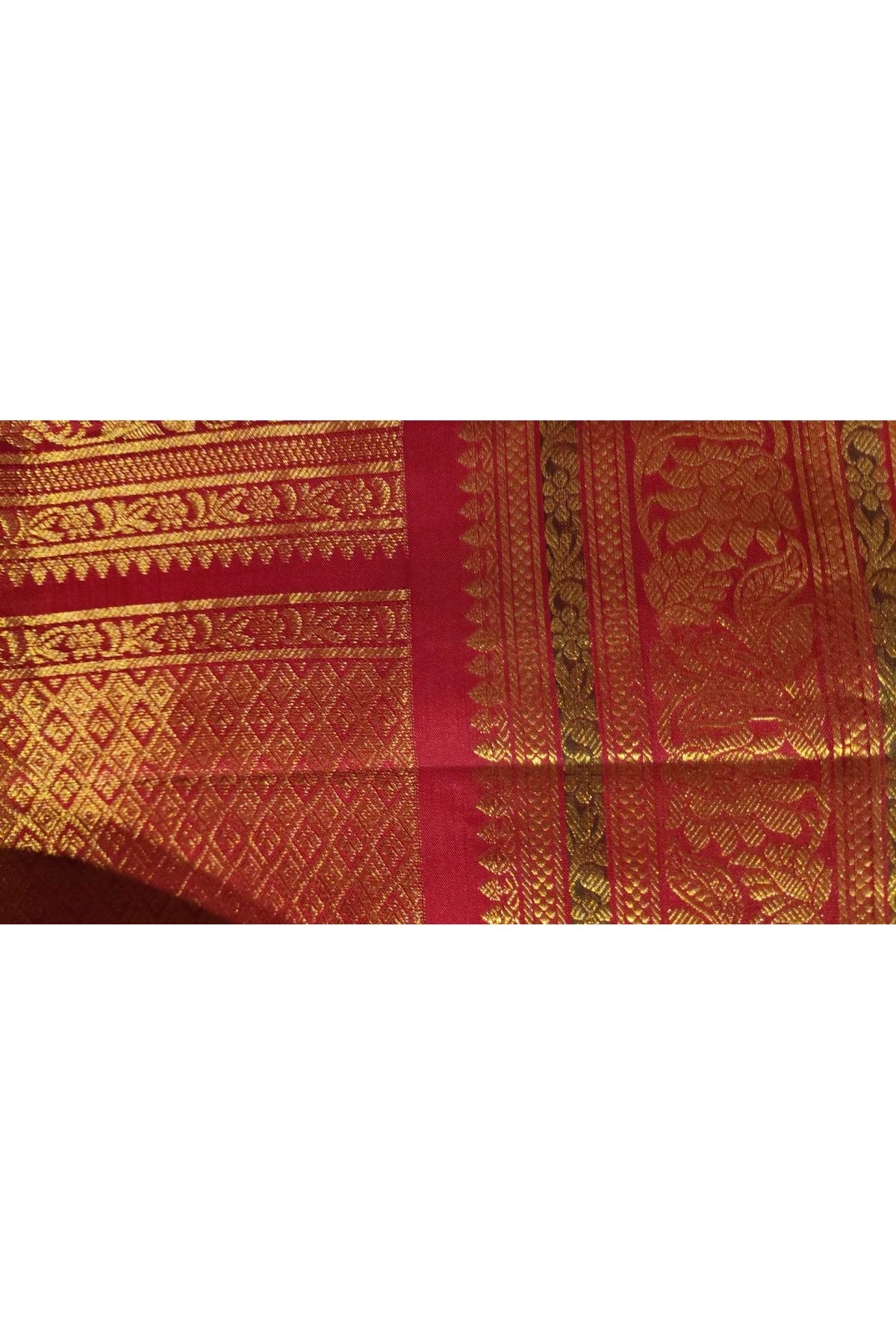Gadwal Silk Red Saree