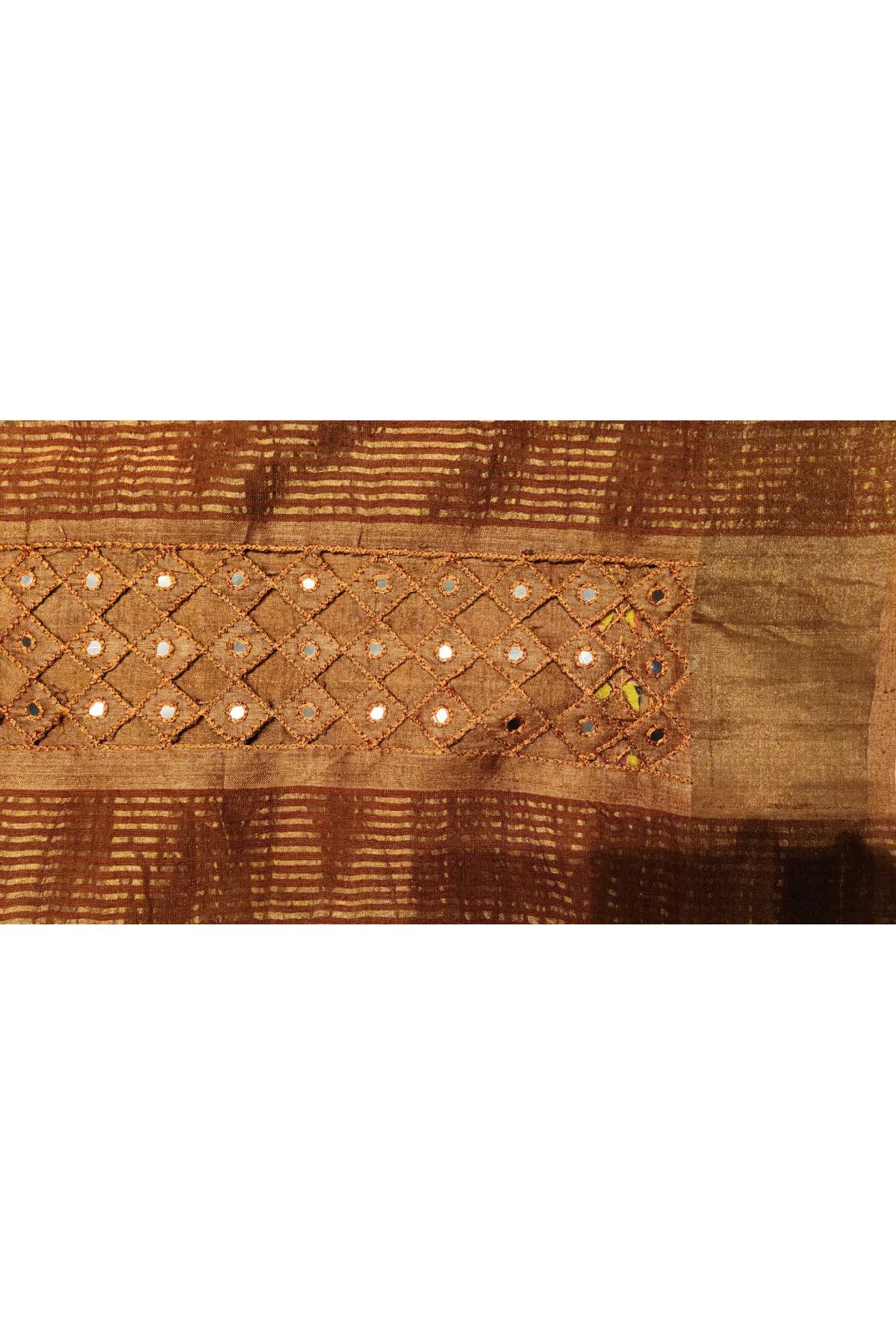 Fancy Tussar Yellow Saree