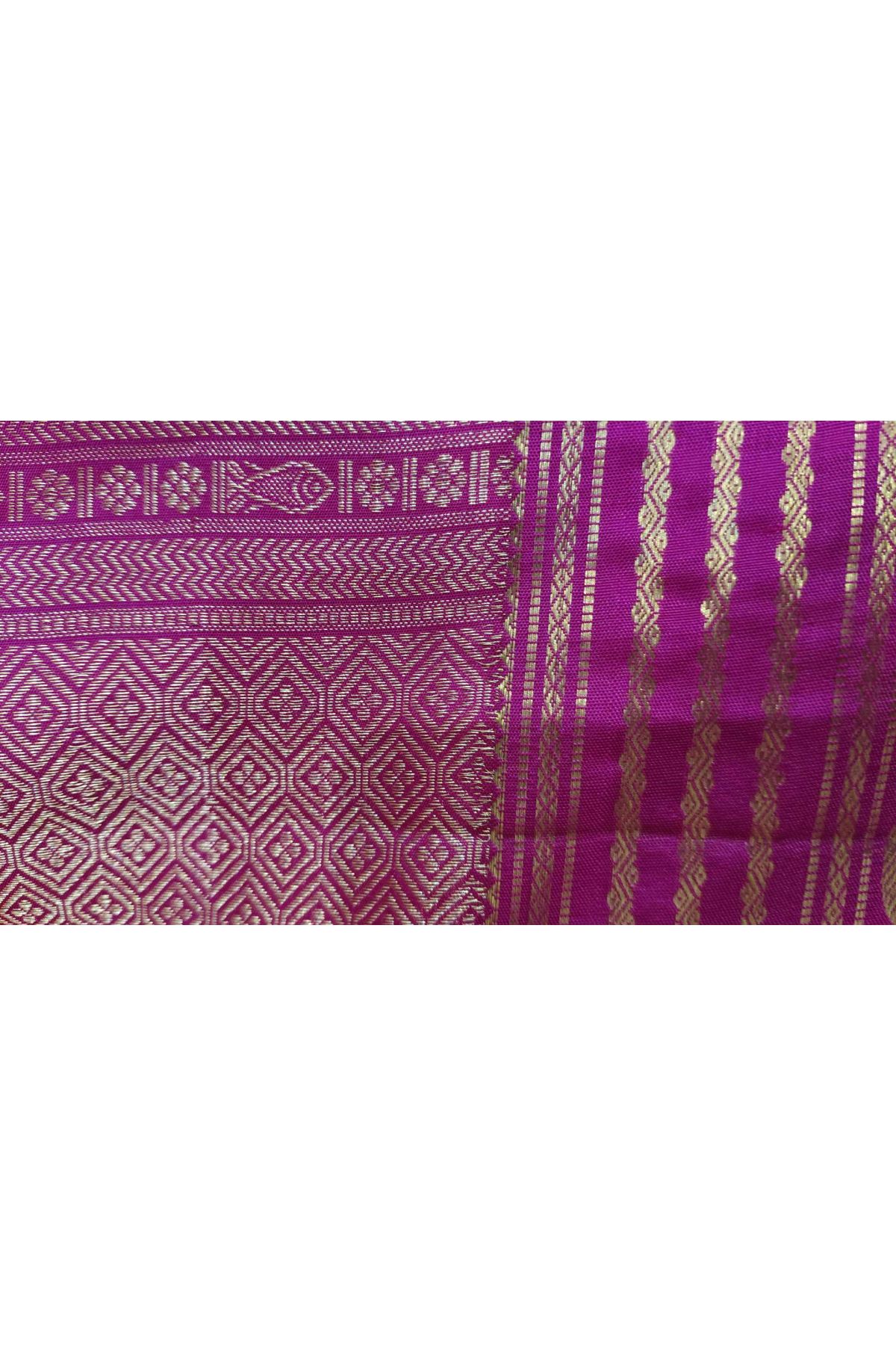 Kancheepuram Pure Silk Orange Saree With Florals And Peacocks Border