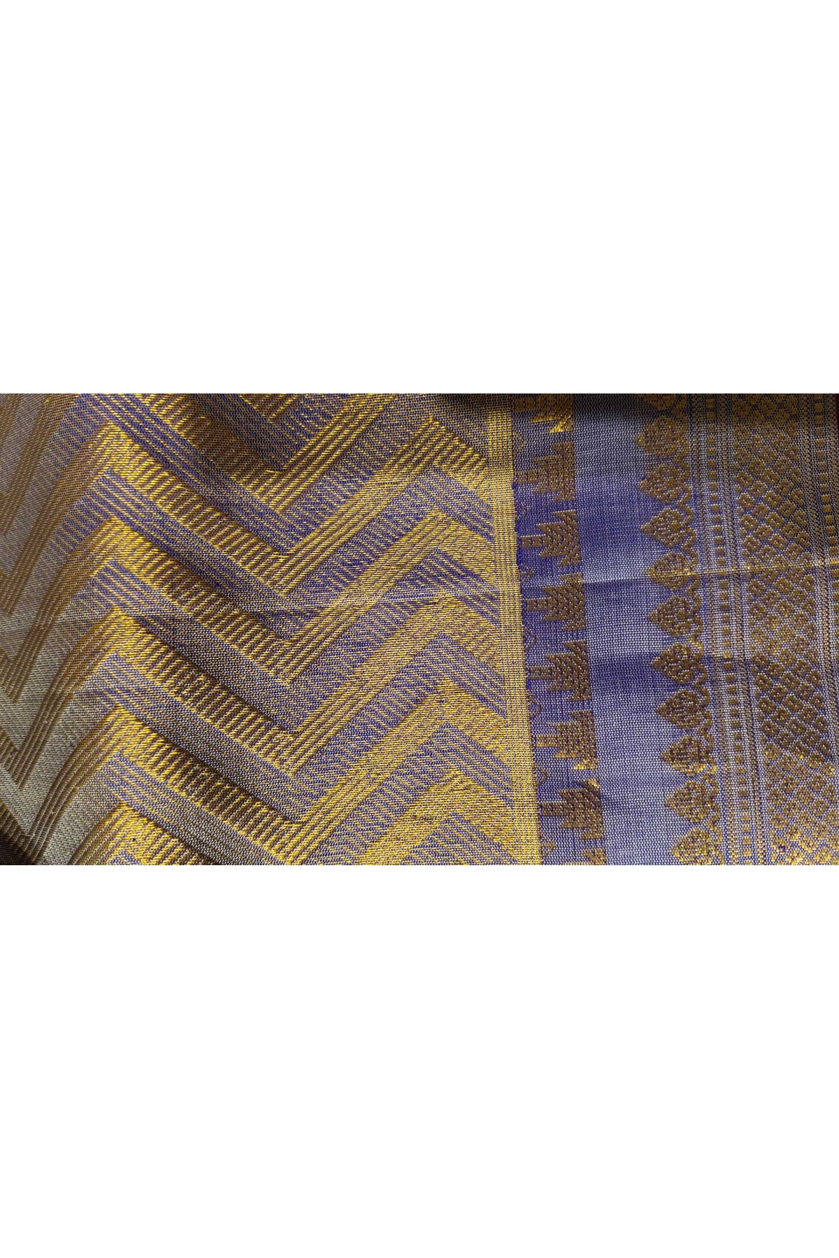 Gadwal Silk Navy Blue Saree