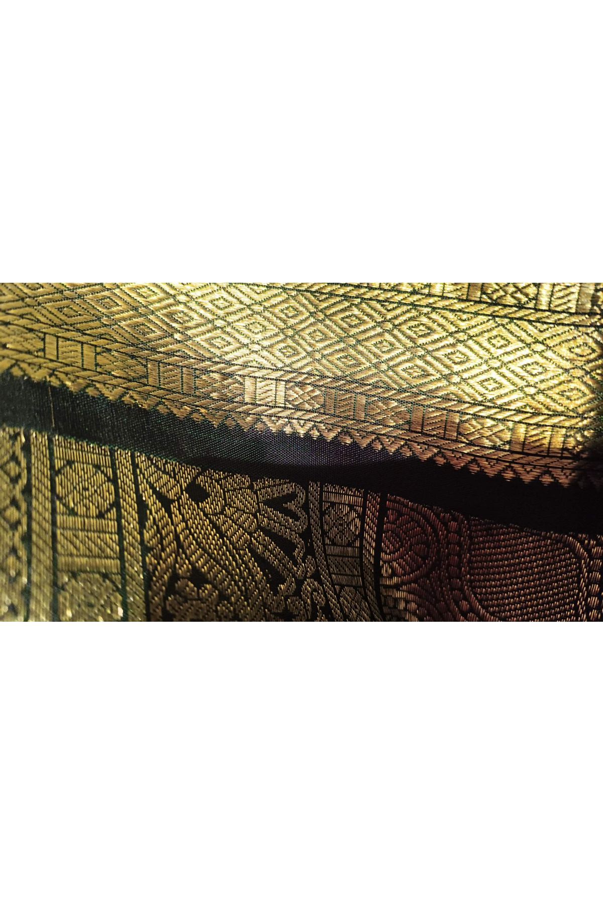 Gadwal Silk Red Saree With Tanjore Hand-Painted Border