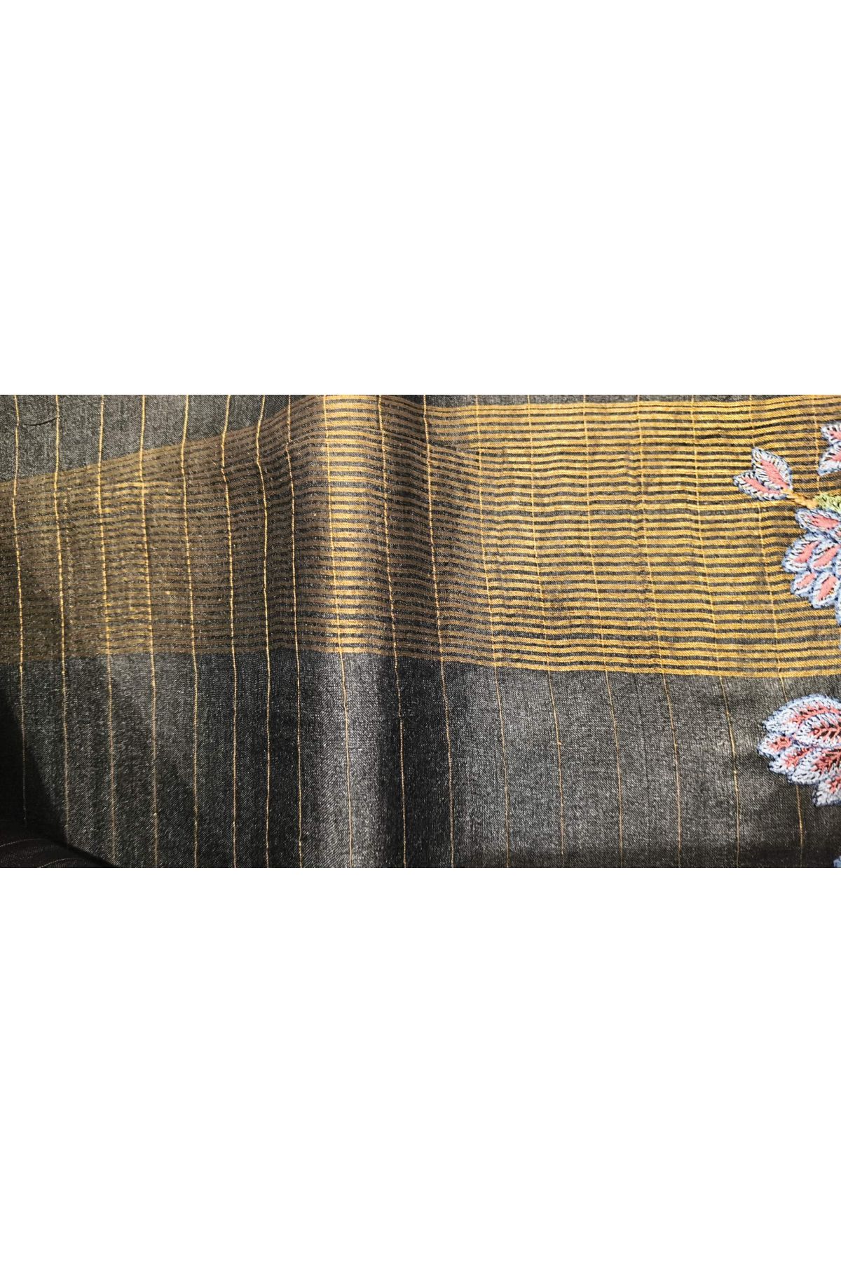 Designer Tussar Black Saree