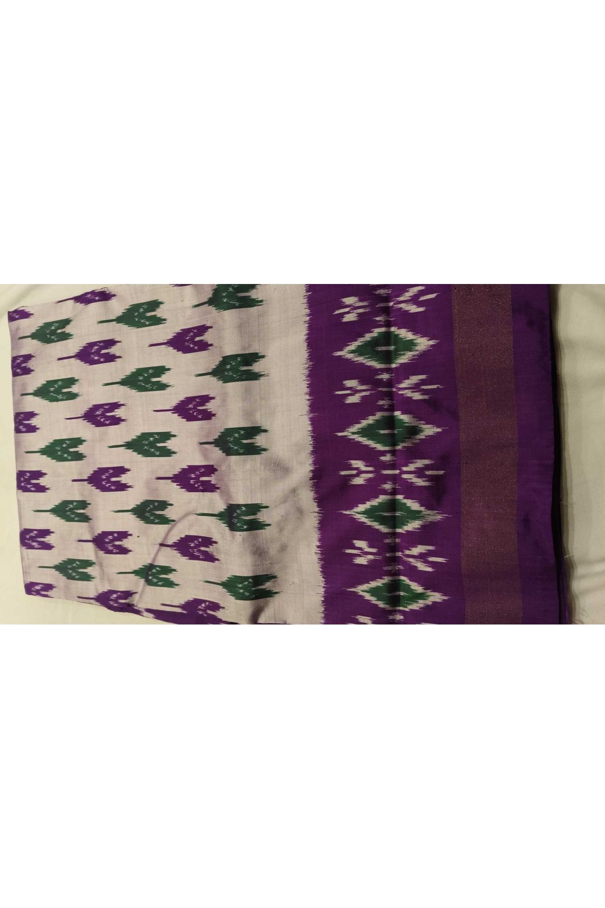 Ikat Silk Grey Saree