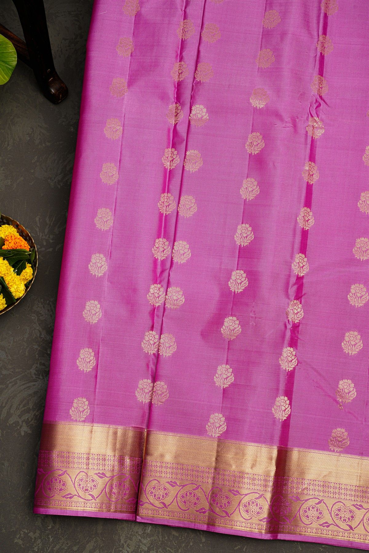 kanchipuram silk pink saree