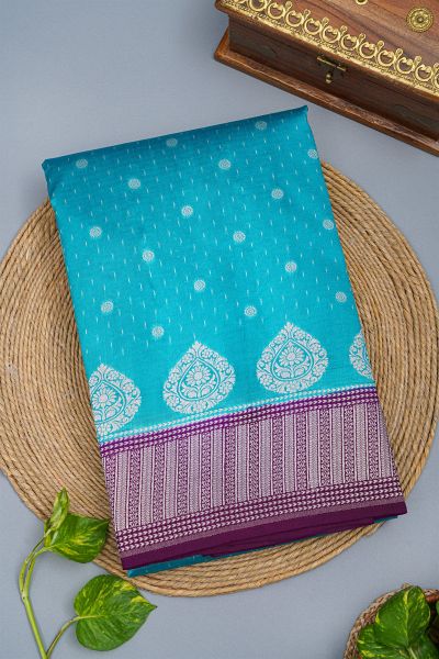 Matka Silk Sky Blue Saree