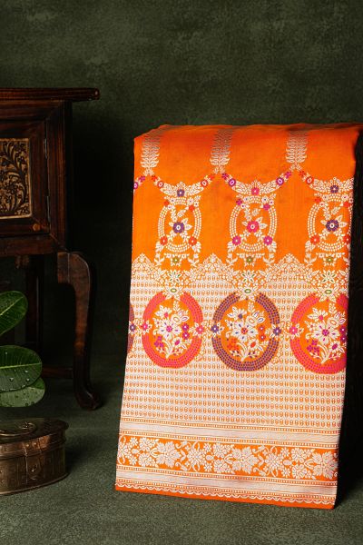 Banarasi Silk Orange Saree