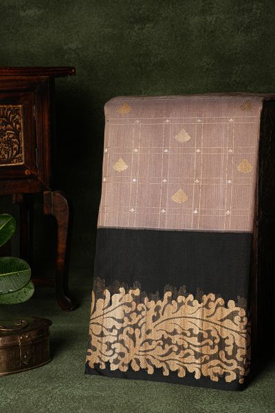 Banarasi Tussar Lavender Saree