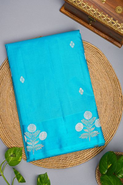 Matka Silk Sky Blue Saree