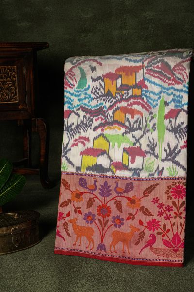 Banarasi Silk Off White Saree